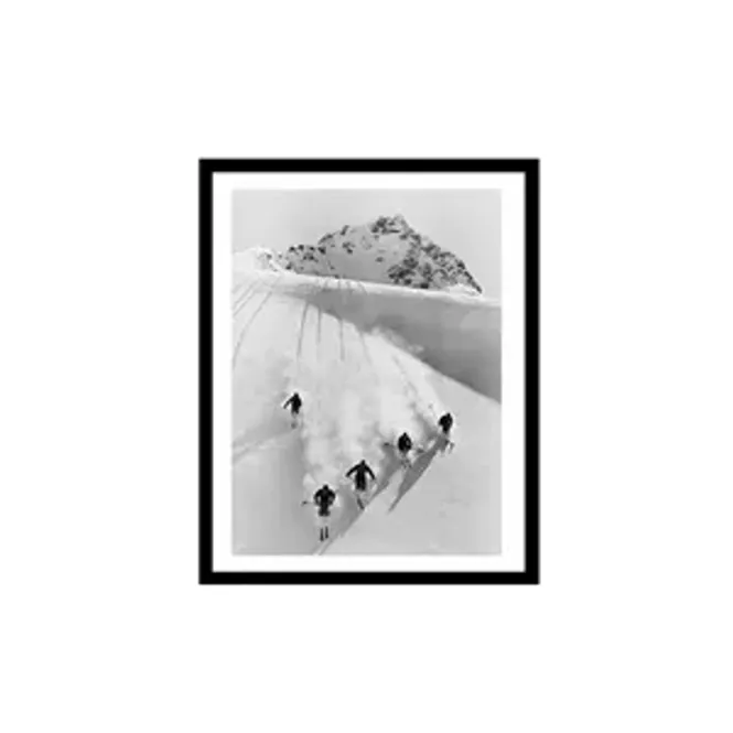 Hovedbilde five men skiing downhill ...