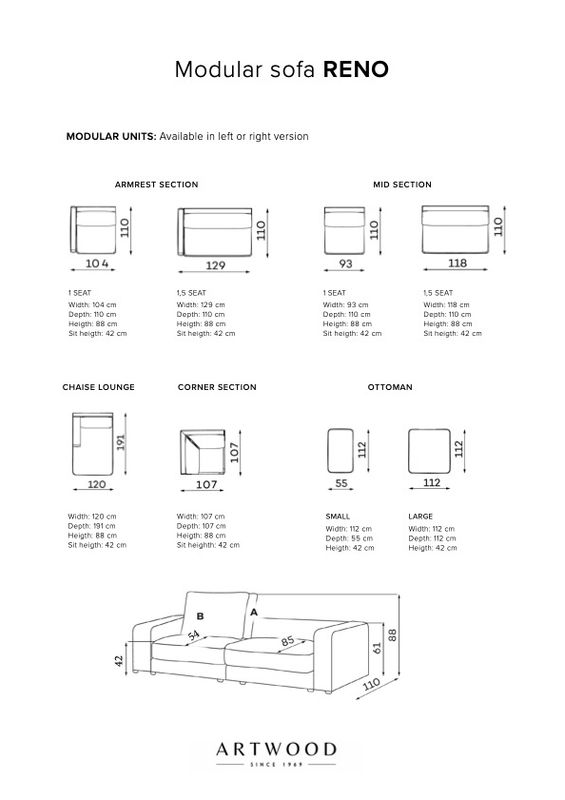 Reno sjeselong venstre | Artwood