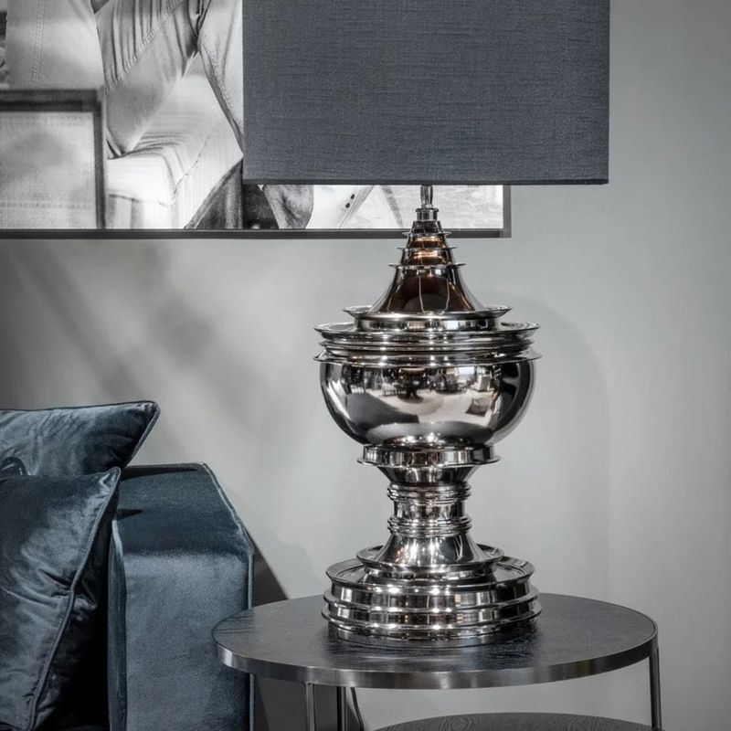 Spring Hill Nikkel M/Lampeskjerm Bordlampe - Home Factory