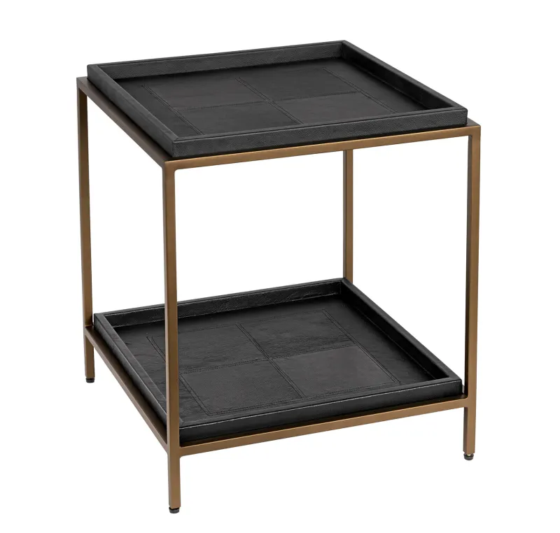 Sidebord i skinn 50x50 cm | Home Factory