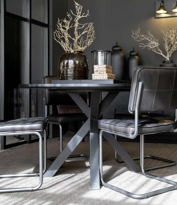 Carlos Matt Black Taupe Spisestol - Artwood
