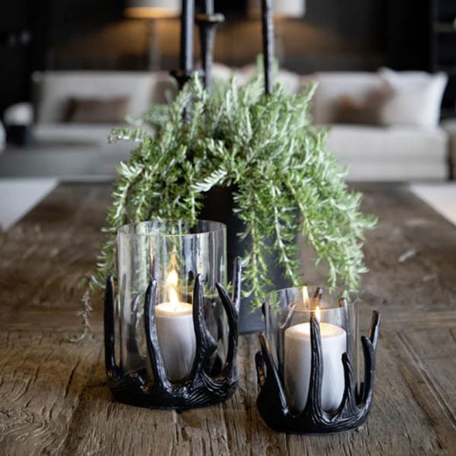 Hovedbilde Antler lyslykt med dekorative ...